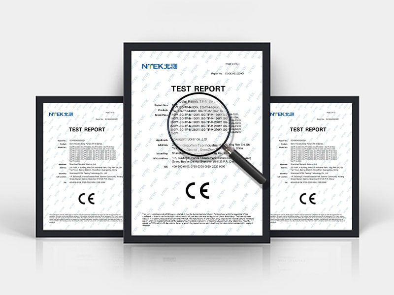 TF series solar panel test