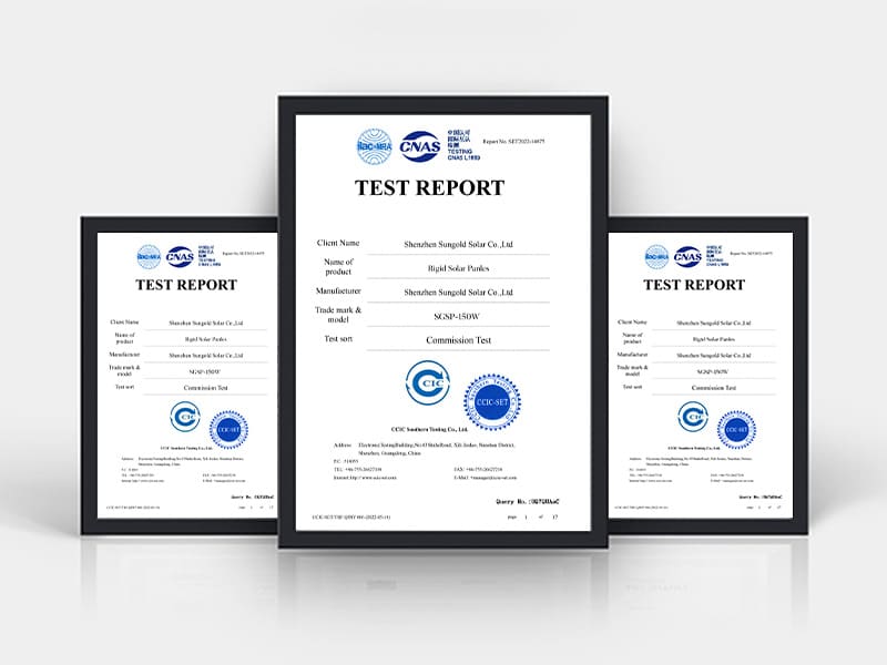 SGSP solar panel test report