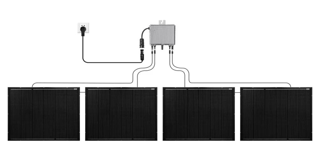 4x200w balcony solar system