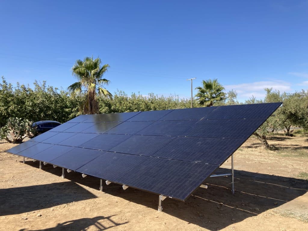 Ground-mounted solar panels