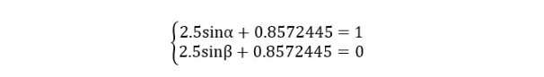 Solve for the values of α and β