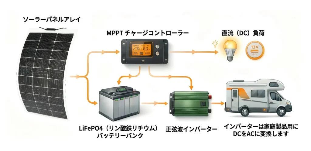 RVに適したソーラーパネル｜仕組みと活用シーン