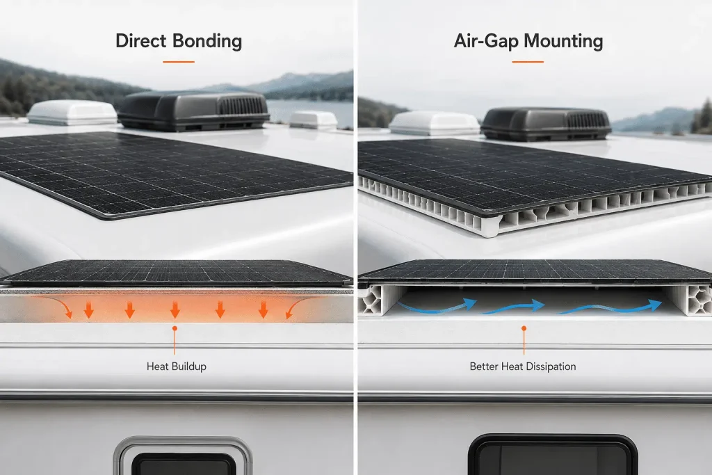 Direct bonding vs air-gap mounting