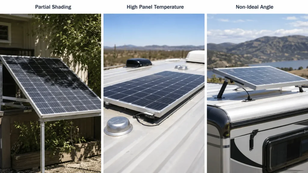 Solar Panel Conditions That Can Reduce Output