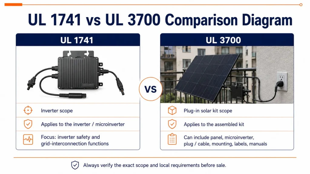 UL 1741 vs UL 3700 comparison diagram
