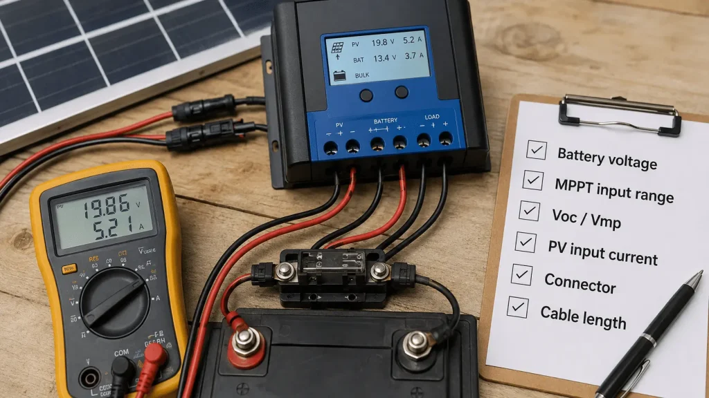 mppt battery input check solar kit