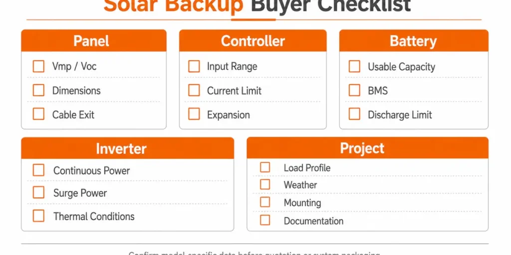 solar backup buyer checklist