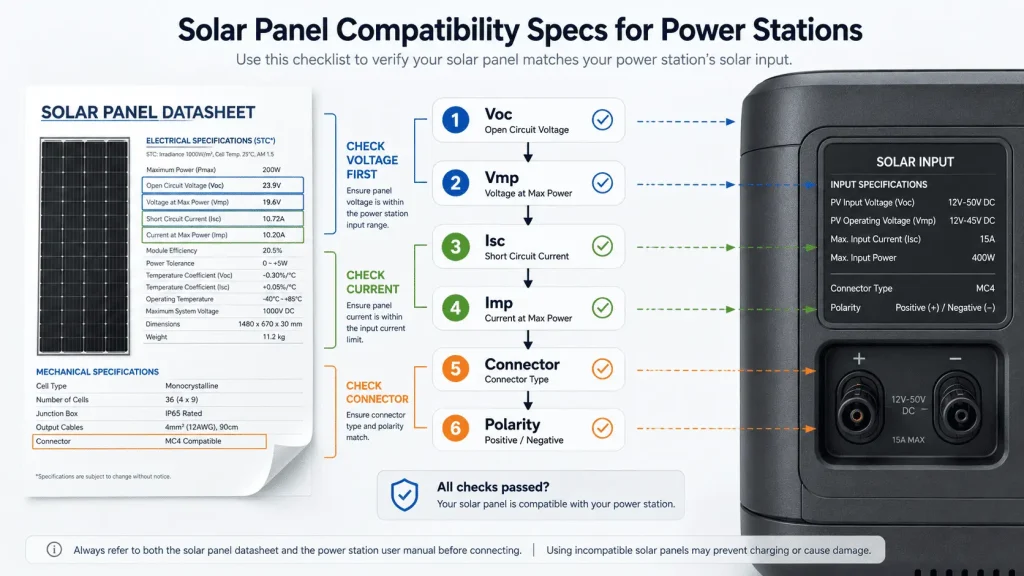 solar-panel-power-station-compatibility-checklist